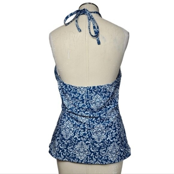 LOFT Beach Blue Halter Padded Tankini 18 - Picture 3 of 6